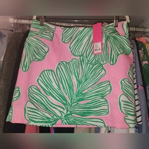 Lilly Pulitzer Marigold Skort Mandeville Baby Who Let the Fronds Out Size 10 NWT
